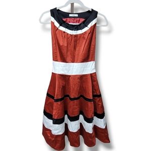 PRADA Colorblock Pattern Knee-Length Dress, Size 38 (Small / 6)